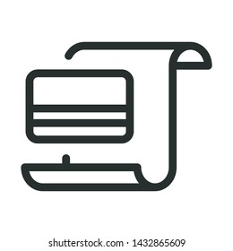 credit card document - minimal line web icon. simple vector illustration. concept for infographic, website or app.