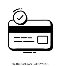 Credit card doodle Icon Design illustration. Business Symbol on White background EPS 10 File