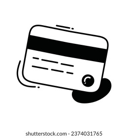 Credit card doodle Icon Design illustration. Science and Technology Symbol on White background EPS 10 File