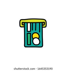 credit card doodle icon, vector illustration