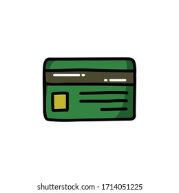 credit card doodle icon, vector illustration