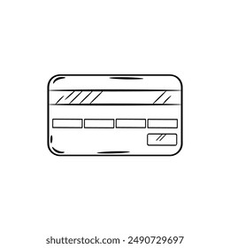 Credit card doodle icon. Vector hand drawn sketch illustration.