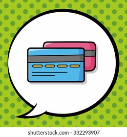 credit card doodle, speech bubble