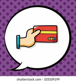credit card doodle, speech bubble