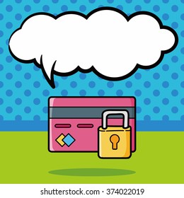 credit card doodle, speech bubble