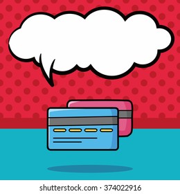 credit card doodle, speech bubble