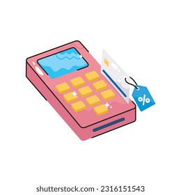 Credit card doodle vector outline Sticker. EPS 10 file