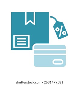 Credit Card dual tone blue color, mini illustration icon. use for modern concept, print, UI, UX kit, web and app development. Vector related to sales, logistic and ecommerce