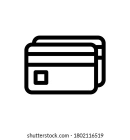 Credit Card (E Commerce) icon outline vector. isolated on white background