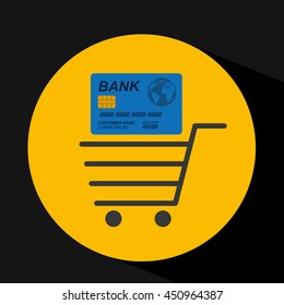 credit card ecommerce shopping icon, vector illustration