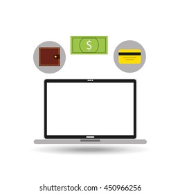 credit card ecommerce shopping icon, vector illustration