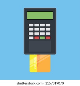 credit card with edc machine for business concept. vector illustration