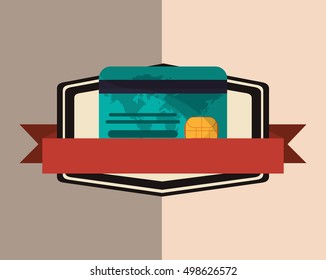 credit card emblem with banner image 