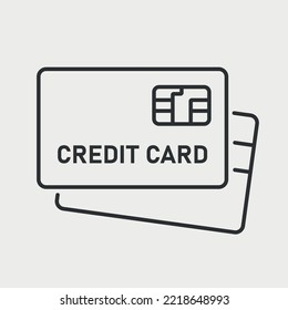 Credit Card With EMV Chip Card Icon.  Vector Illustration