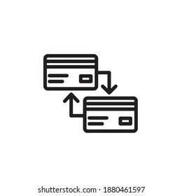 Credit card exchange icon. Money and banking icons, outline icon style. Vector