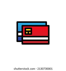Credit Card With Filled Line Vector illustration
