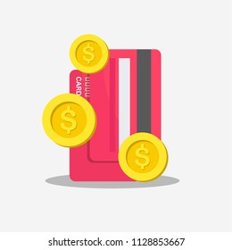 Credit card finance money payment flat vector web concept template illustration