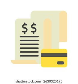 Credit Card flat color, mini illustration icon. use for modern concept, print, UI, UX kit, web and app development. Vector related to sales, logistic and ecommerce
