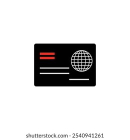 Icono de comercio electrónico de diseño plano de tarjeta de crédito sobre fondo blanco.