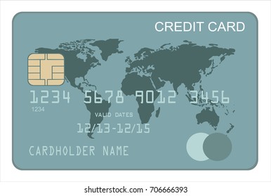 Credit card. Flat design. Vector illustration