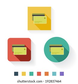 Credit Card Flat Icon Design Kit Set