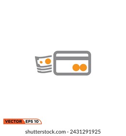 Diseño de icono plano de tarjeta de crédito vector gráfico de plantilla, signo y símbolo 