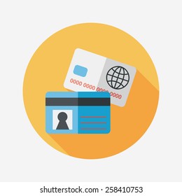credit card flat icon with long shadow,eps10