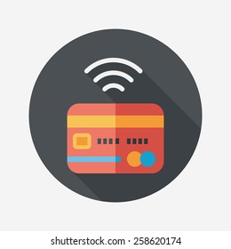 credit card flat icon with long shadow,eps10