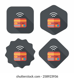 credit card flat icon with long shadow,eps10