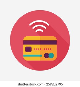 credit card flat icon with long shadow,eps10