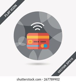credit card flat icon with long shadow,eps10
