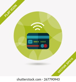 credit card flat icon with long shadow,eps10