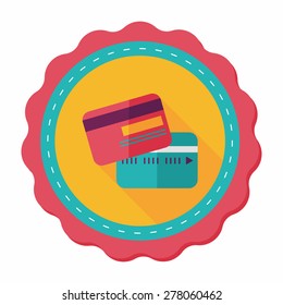 credit card flat icon with long shadow