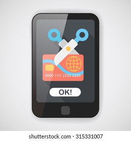 credit card flat icon with long shadow,eps10