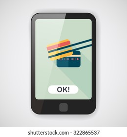 credit card flat icon with long shadow