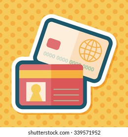 credit card flat icon with long shadow,eps10