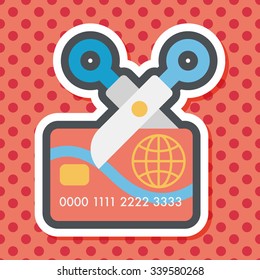 credit card flat icon with long shadow,eps10