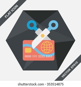 credit card flat icon with long shadow,eps10