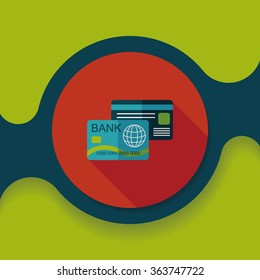 credit card flat icon with long shadow,eps10