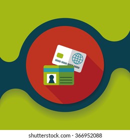 credit card flat icon with long shadow,eps10