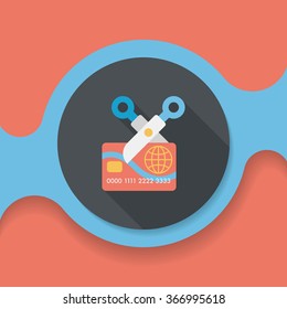 credit card flat icon with long shadow,eps10