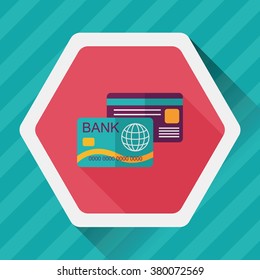 credit card flat icon with long shadow,eps10