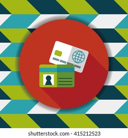 credit card flat icon with long shadow,eps10