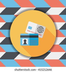 credit card flat icon with long shadow,eps10