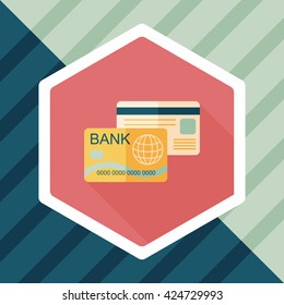 credit card flat icon with long shadow,eps10