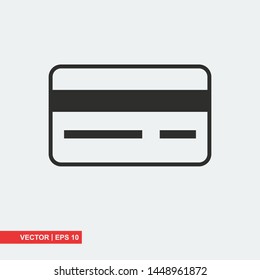 Credit card flat icon on white background, vector illustration