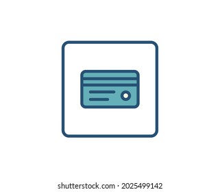 Credit card flat icon on white background