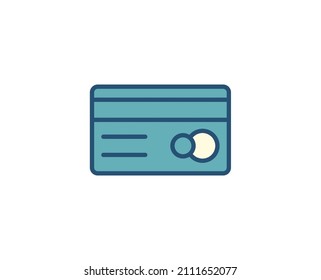 Credit card flat icon on white background