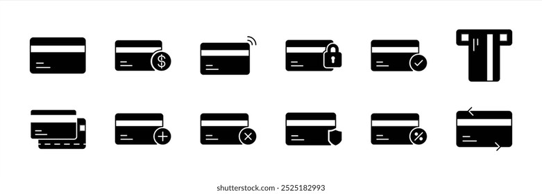 credit card flat icon set. payment icon. vector illustration