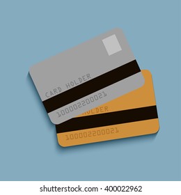 Credit Card flat icon. Vector illustration